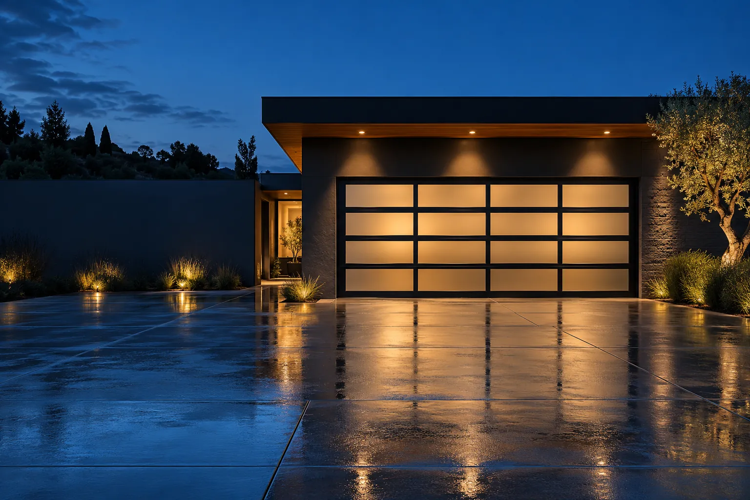Black frosted-glass door